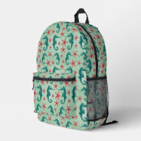 Teal Seahorse Pattern