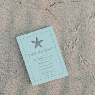 Teal Seestern-Monogramm-Foto Save The Date