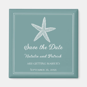 Teal Seestern Save-the-Date-Magnet Magnet
