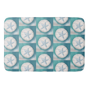 Teal Seestern und Sand-Dollar Strand Badematte