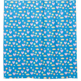 Teal Shapes  Duschvorhang
