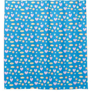 Teal Shapes Duschvorhang