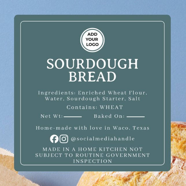Teal Sourdough Ingredient Cottage Law Sticker (Von Creator hochgeladen)