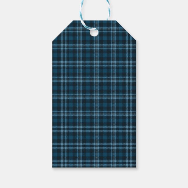 Teal Tartan | Geschenktasche Geschenkanhänger (Vorderseite)