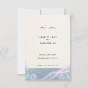 Teal Thistle Save the Date Karte