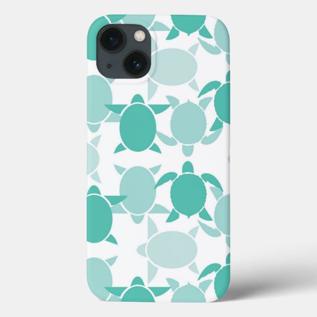 Teal Turtle Pattern Case-Mate iPhone Hülle (Rückseite)