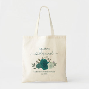 Teal- und Aquamarin-Rosen Elegantes Brautjungfern- Tragetasche