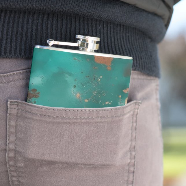 Teal und Bronze Flachmann (Beispiel)