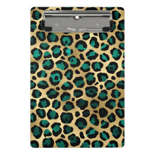 Teal- und Gold-Leoparden-Serien-Design 14 Mini Klemmbrett