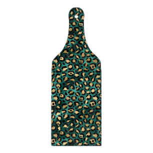 Teal- und Gold-Leoparden-Serien-Design 3  Schneidebrett