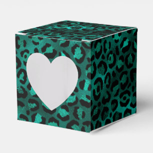 Teal- und Gold-Leoparden-Serien-Design 5 Geschenkschachtel
