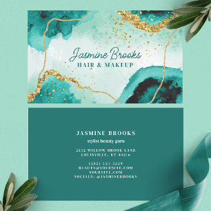 Teal und Gold moderner Glitter Visitenkarte