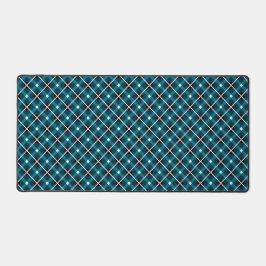Teal- und Navy-geometrische Gitterstruktur Schreibtischunterlage