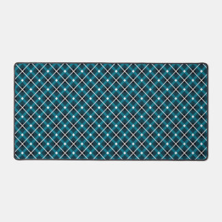 Teal- und Navy-geometrische Gitterstruktur Schreibtischunterlage