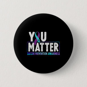 Teal und Purple-Ribbon zur Suizidpräventionsaufklä Button