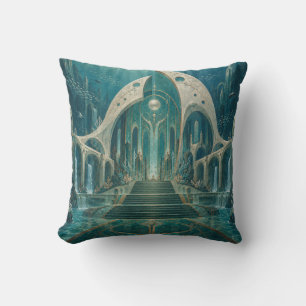 Teal Unterwasserpalast-Perlen-Fantasie Kissen