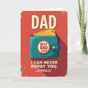 Teal Wallet Dad Illustrationskarte Karte