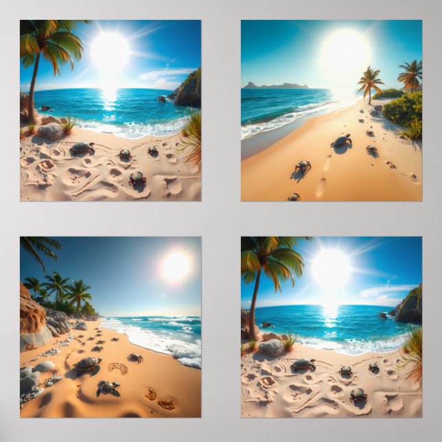 Teal Watercolor Sea Turtle Coastal Zen (Recto)