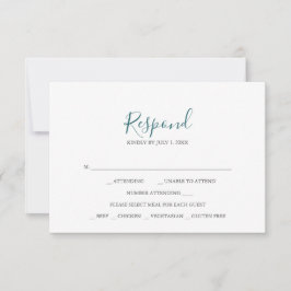 Teal Wedding RSVP Cards Karte