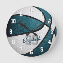 teal white girls boys basketball personalized