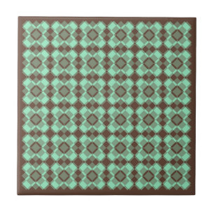 Tealbraun kariert Argyle-Muster Fliese