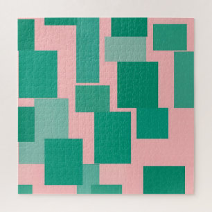 Tealrosa-Farbblockmuster modernes Abstract