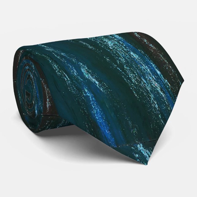 Teals and Blues Men's Necktie Krawatte (Gerollt)