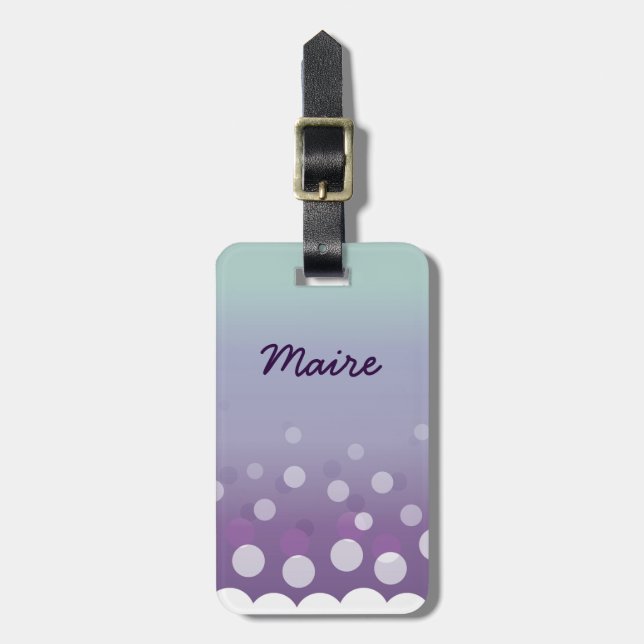 Tealy-Lila Blasen Gepäckanhänger (Vorderseite vertikal)