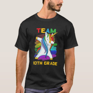 Team 10. GRADE Einhorn Dabbing Zurück zum Schulspa T-Shirt