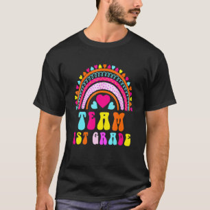Team 1. Klasse Lehrer Regenbogen Herzform Zurück z T-Shirt