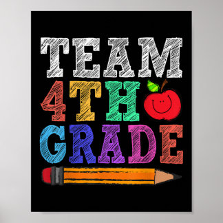 Team 4. Klasse Lehrer Lustig Zurück zur Schule Poster
