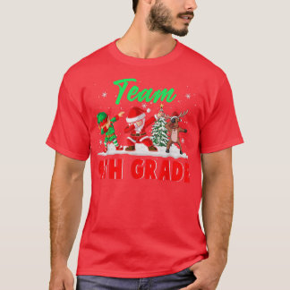 Team 4th Grade Funny Christmas Dabbing ELF Santa R T-Shirt