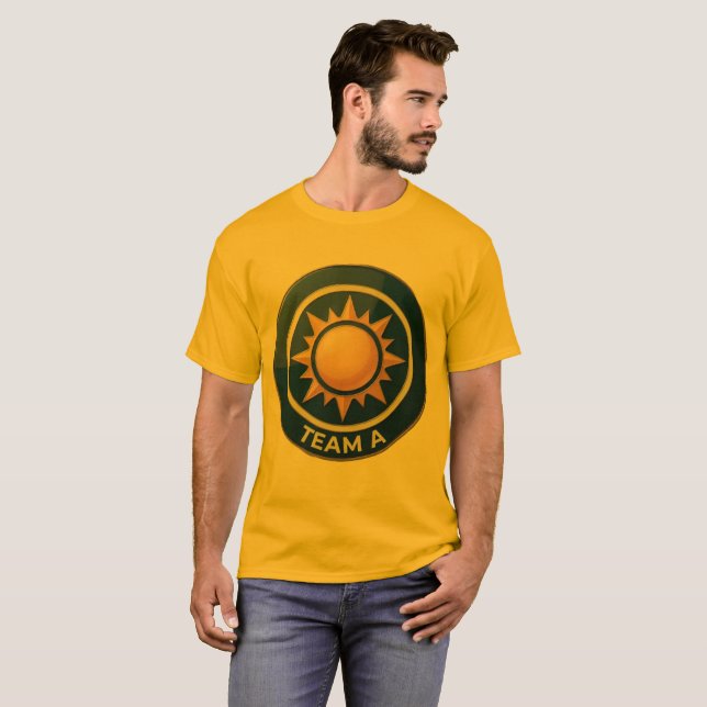 Team A Sun Emblem Abzeichen Design | Leitungsteam T-Shirt (Vorne ganz)