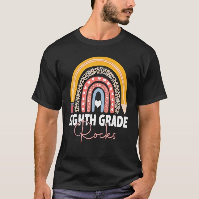 Team Achte Klasse Rocks 8. Zurück zur Schule Regen T-Shirt (Vorderseite)