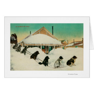 Team Alaskas Dogsled, das in SnowState stillsteht