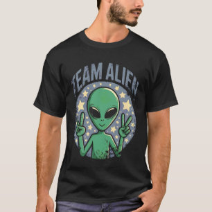 Team Alien Frieden Lustig Ufo Raum Frauen Kinder J T-Shirt