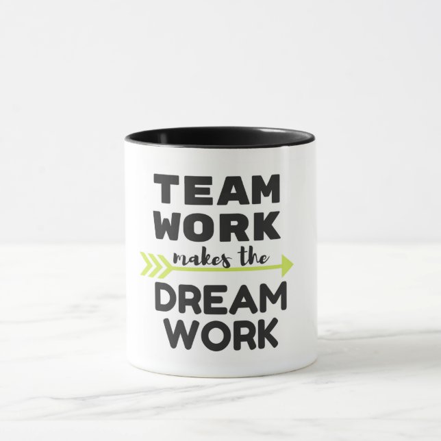 Team-Arbeit macht die Traumarbeit Tasse (Zentrum)