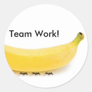 Team-Arbeits-Banane u. Ameisen - lustig Runder Aufkleber
