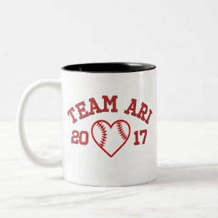 Team Ari Baseball-Herz-Tasse Zweifarbige Tasse