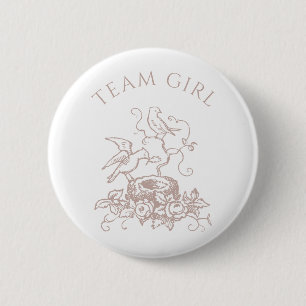 Team Baby Girl Elegantes Vogelnest Geschlecht Enth Button