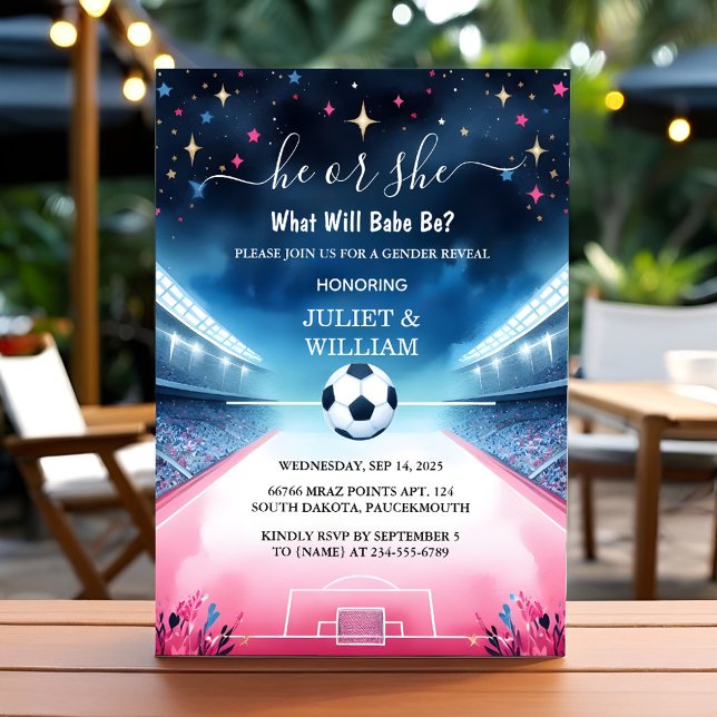 Team Ball Pitch Fun Soccer Field Gender Reveve Einladung (Von Creator hochgeladen)
