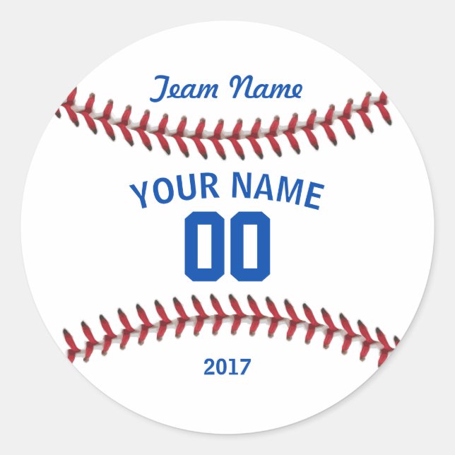 Team-Baseball-Sport Runder Aufkleber (Vorderseite)
