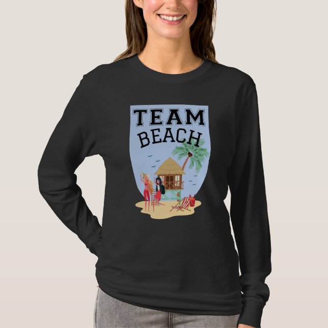 Team Beach Women Palm Tree Hut T-Shirt (Vorderseite)