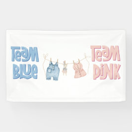 Team Blue and Pink Gender Reveal  Banner