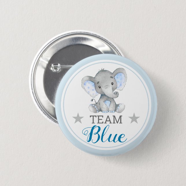 Team Blue Vote Gender Reveal Baby Dusche Sprinkle Button (Vorne & Hinten)