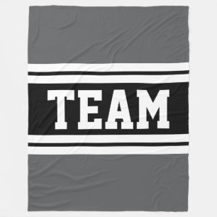 TEAM Bold Athletic Graue Schwarz-weiße Rennstreife Fleecedecke