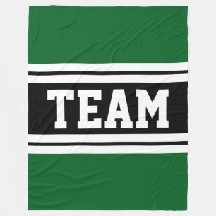 TEAM Bold Forest Green Schwarz-weiß Racing Streife Fleecedecke
