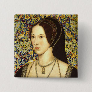 Team Boleyn - Portrait von Königin Anne Boleyn Button