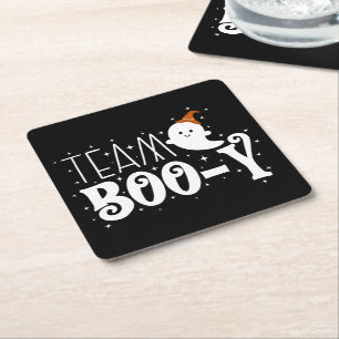 Team Booy, Oktober Halloween Gender Reveal Geschen Rechteckiger Pappuntersetzer