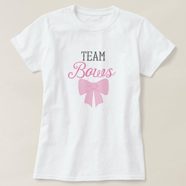 Team Bows Girl Gender-Studie T-Shirt (Design vorne)